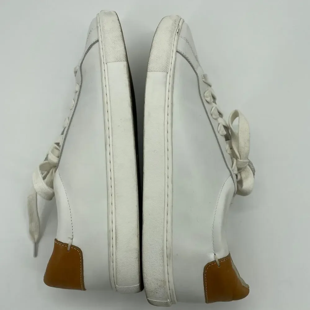 J. MCLAUGHLIN Angelique Leather Sneaker Womens Size 10 M White Low Top Casual